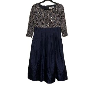 J. Howard, Formal, Prom, Kimono Sleeves, Scoop Neckline Dress, Blue/Beige, 8